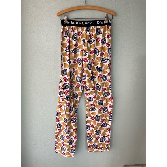 🦞3/$30🦞 Frito Lay | Y2k 2002 Tostitos “Dig In. Kick Back.” Chips Lounge Pants - Picture 3 of 9